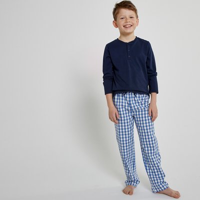 Cotton Pyjamas with Checked Bottoms LA REDOUTE COLLECTIONS