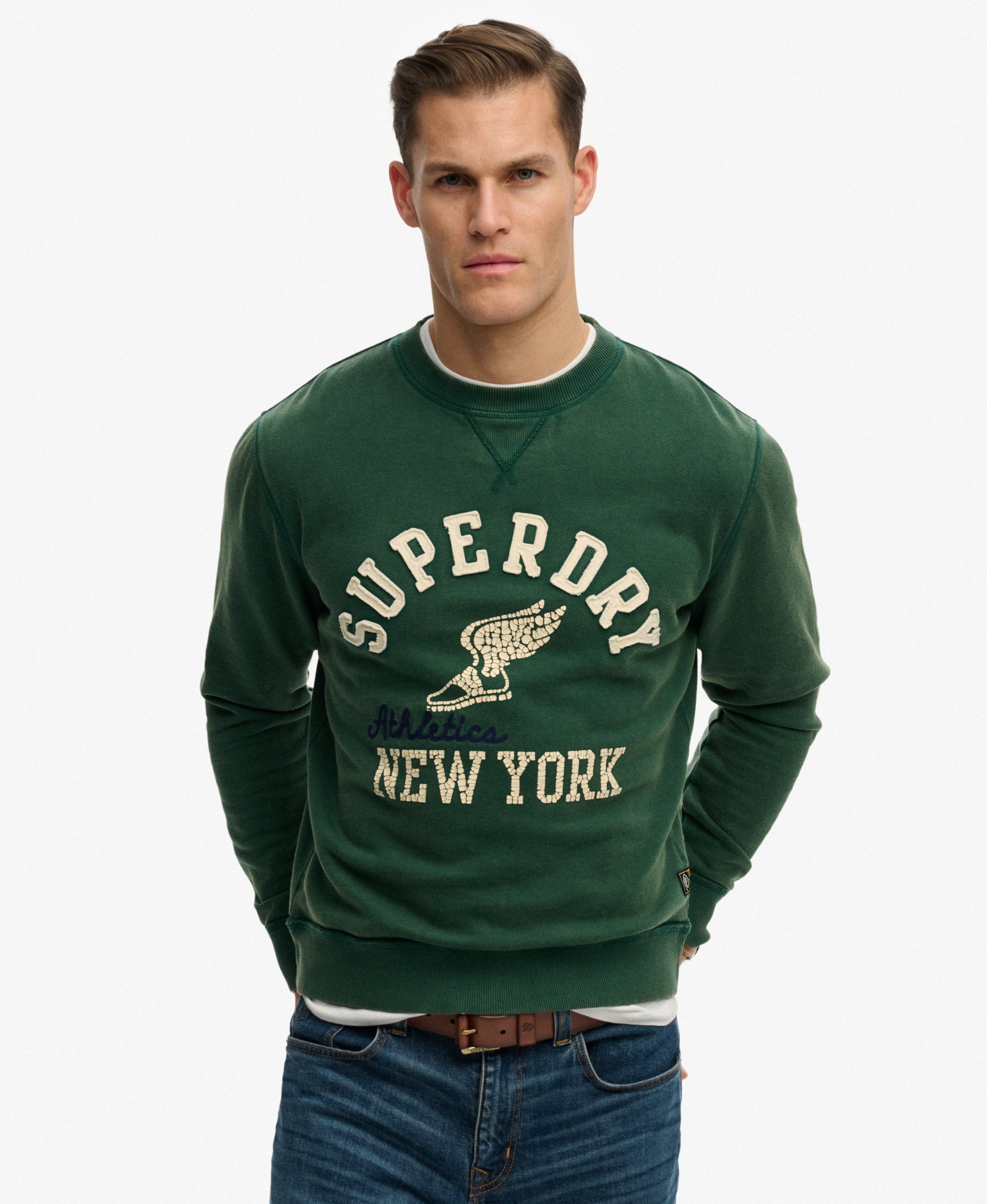 Sweatshirt Vintage Athletic Col Rond, SUPERDRY