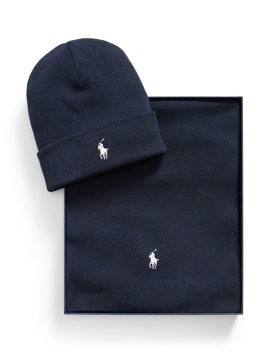 Coffret écharpe et bonnet, en coton, POLO RALPH LAUREN