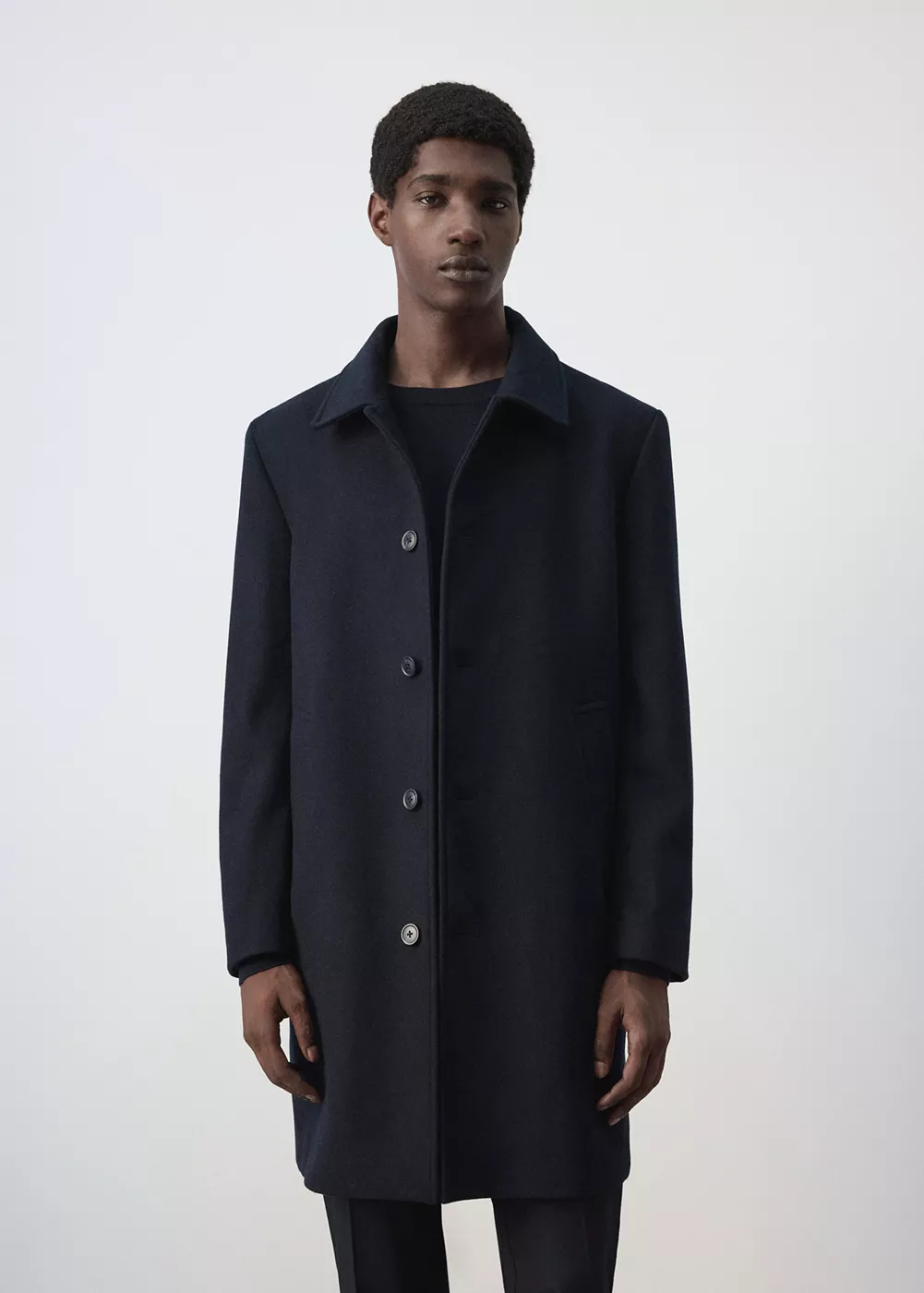 Veste laine col chemise, MANGO MAN