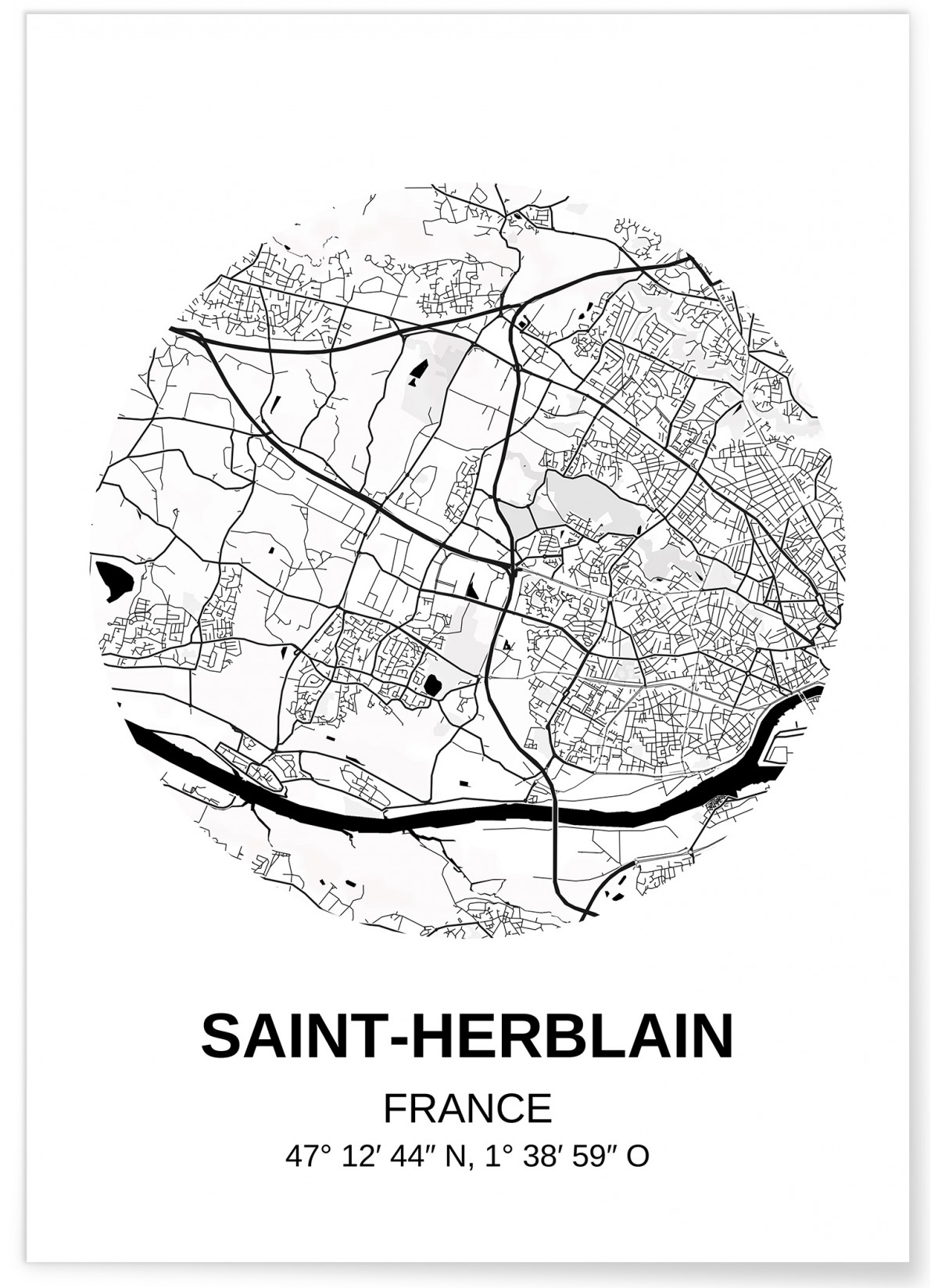 Affiche Carte Saint Herblain, L'AFFICHERIE