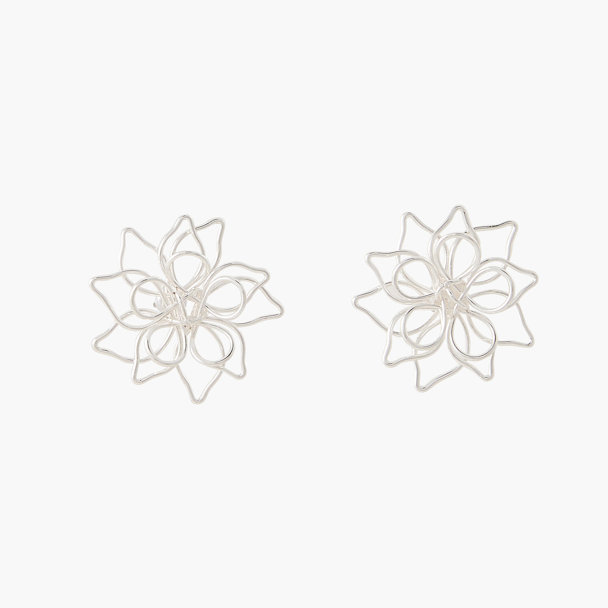 Boucles d'oreilles fleurs argentées, BALABOOSTE