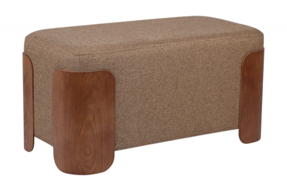 Banc en tissu   et bois L80 cm Aubépine, AMADEUS