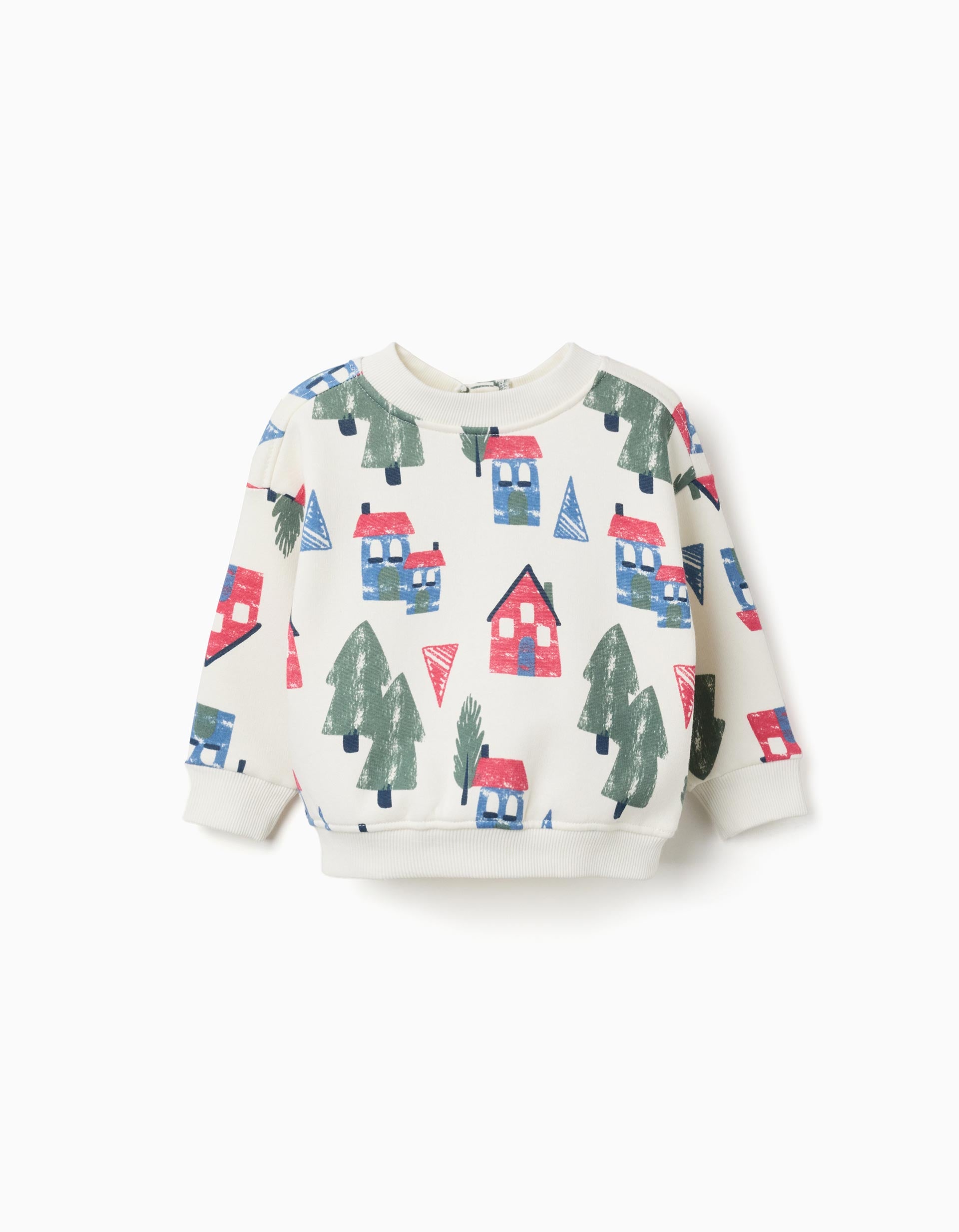 Sweat en coton peigné avec imprimé maisons, ZIPPY
