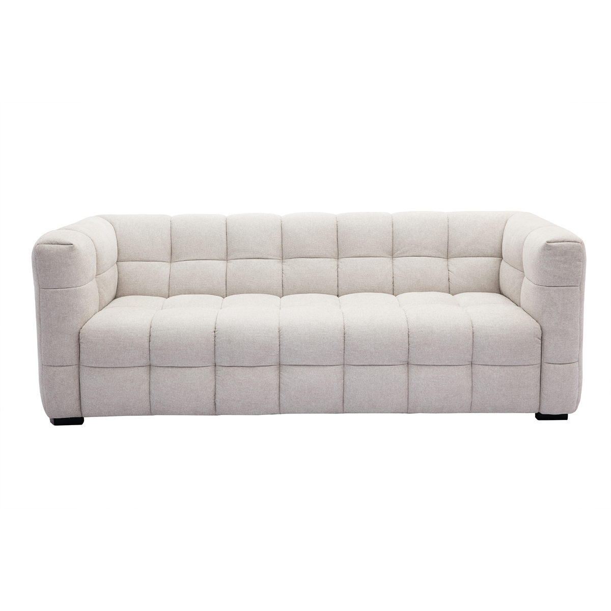 Canapé design 3 places en tissu effet velours terre brûlée CORTO, MILIBOO