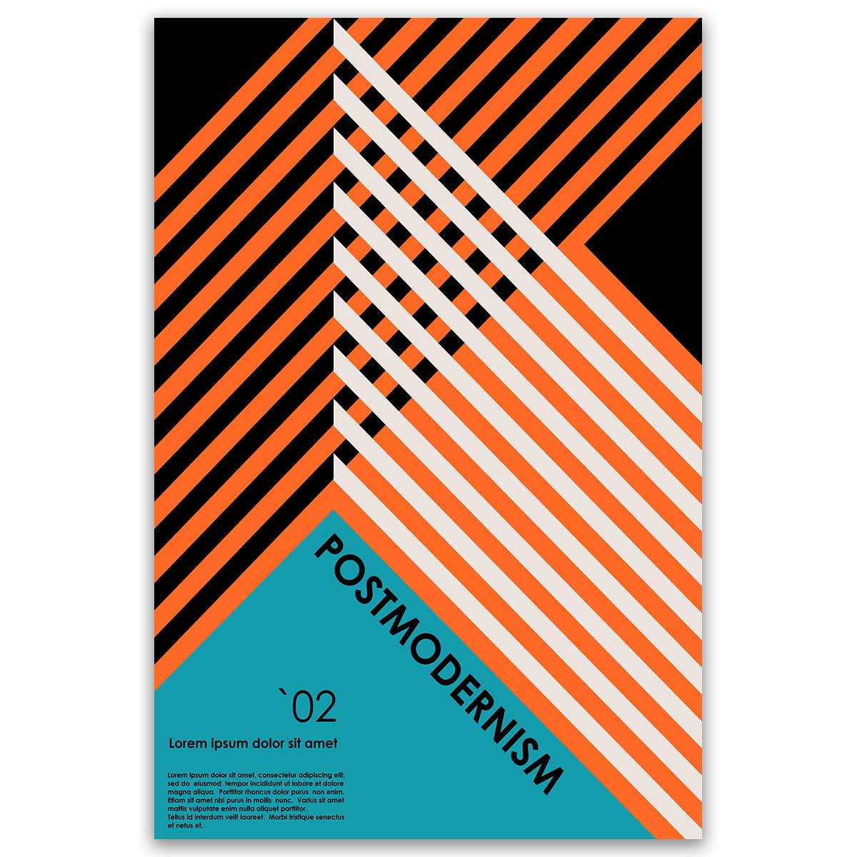 Tableau Postmodernism lignes diagonales, HEXOA