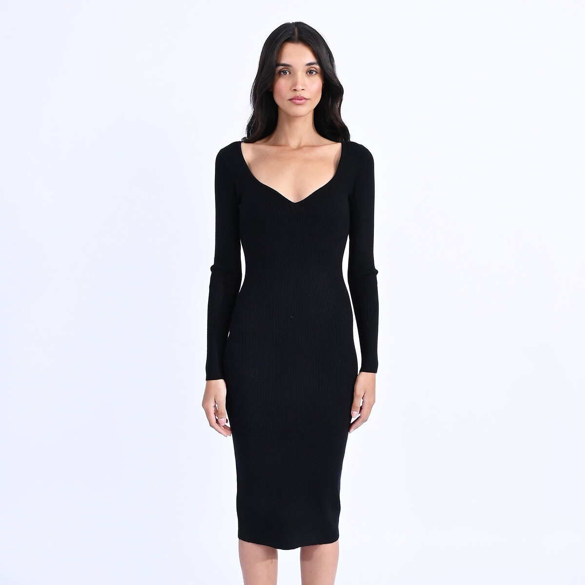 Bodycon Midi Dress with Long Sleeves