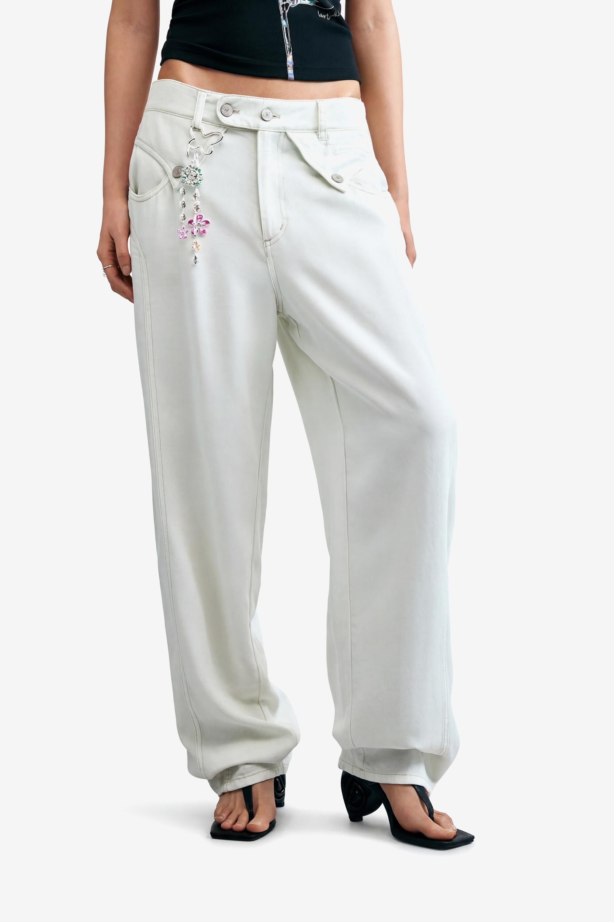 Pantalon baggy à boutons, DESIGUAL
