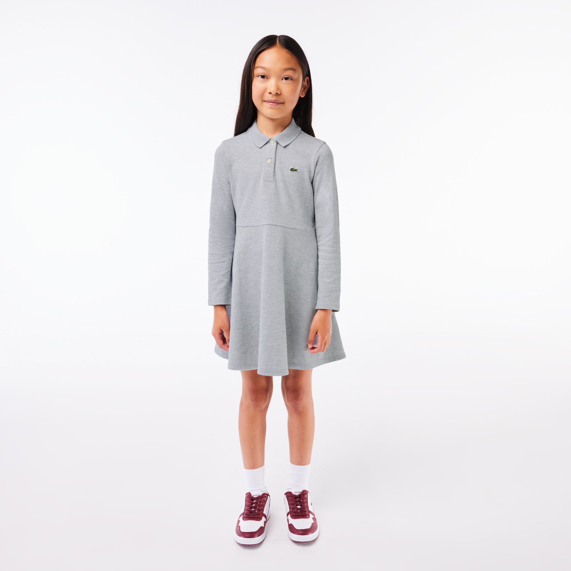 Robe manches longues en Piqué stretch, LACOSTE