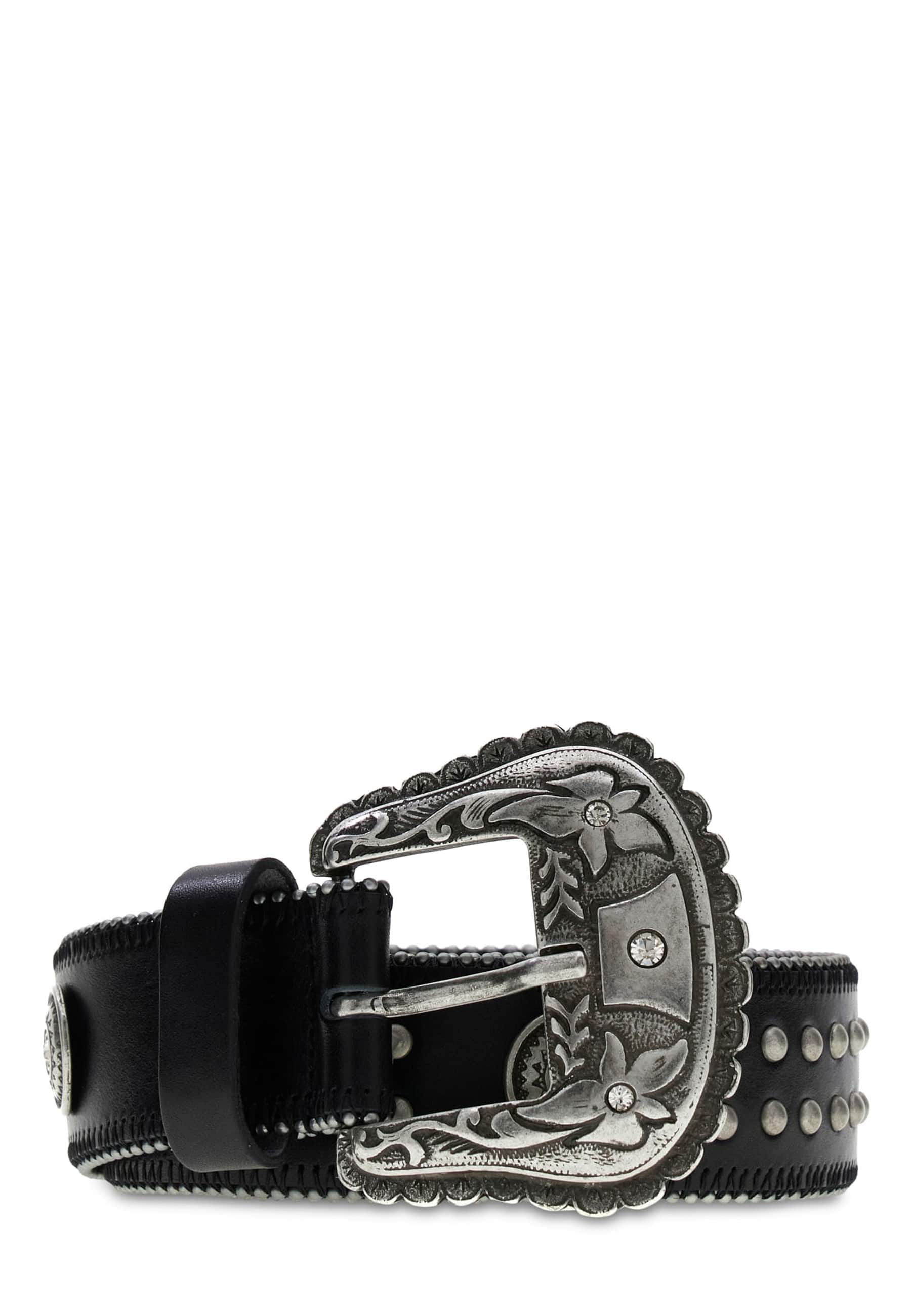 Ceinture Cloutée En Cuir Véritable, GUESS
