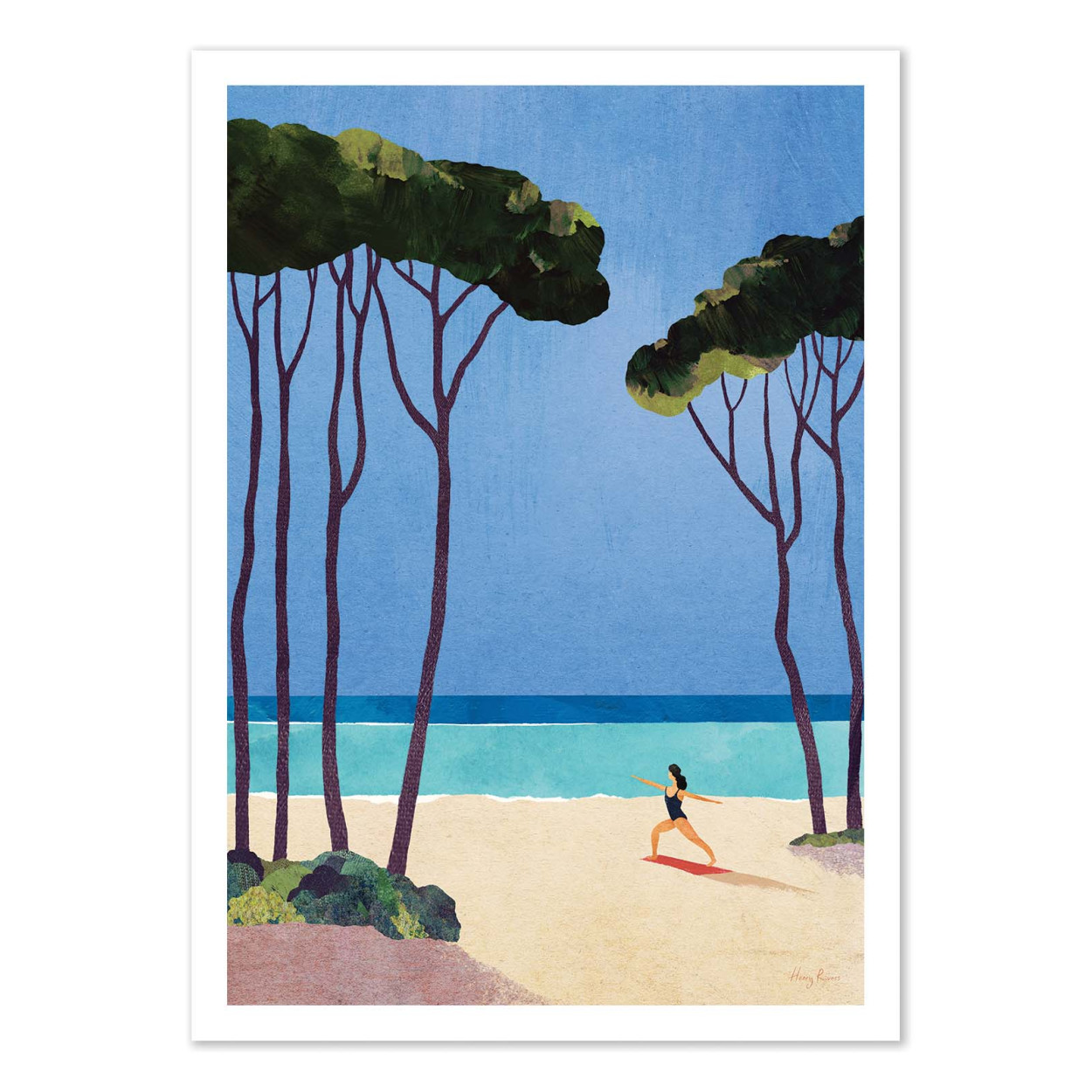 Affiche d'art - Beach Yoga - Henry Rivers, WALL EDITIONS