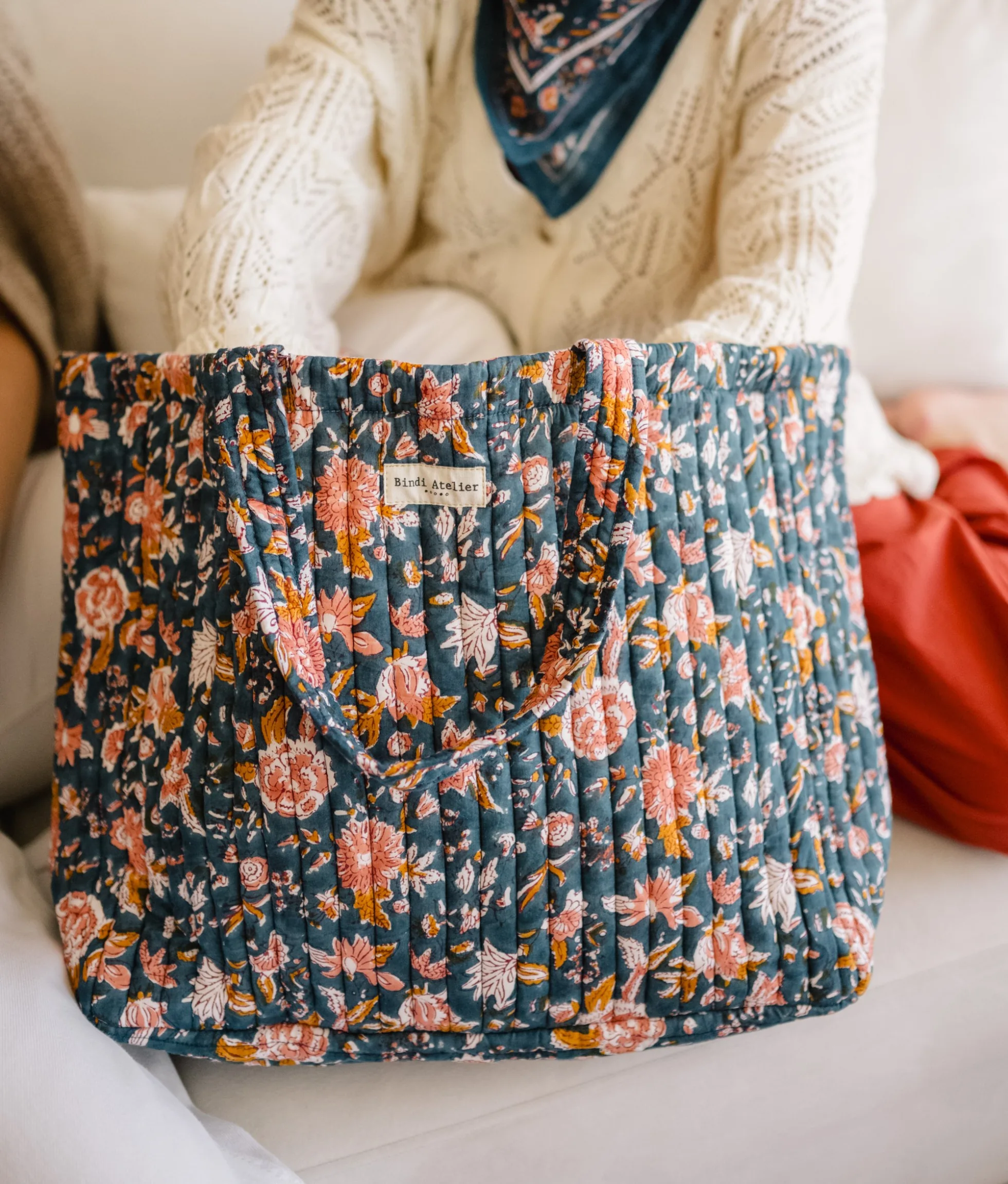 Sac cabas en coton matelassé, BINDI ATELIER