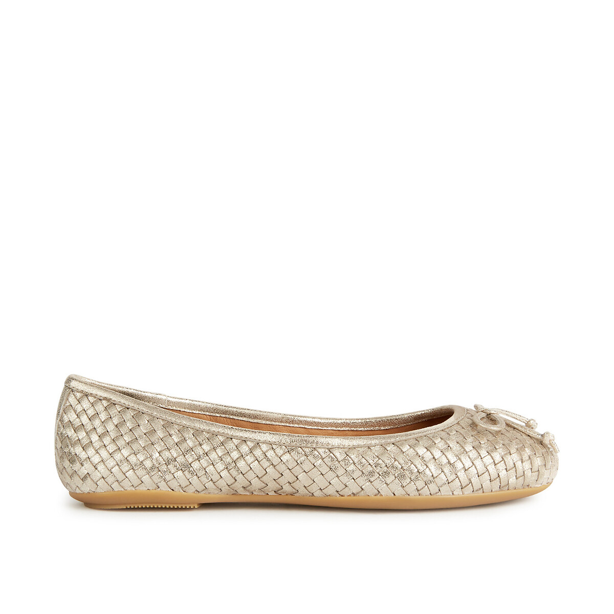 Image of Palmaria Breathable Plaited Ballet Flats in Leather