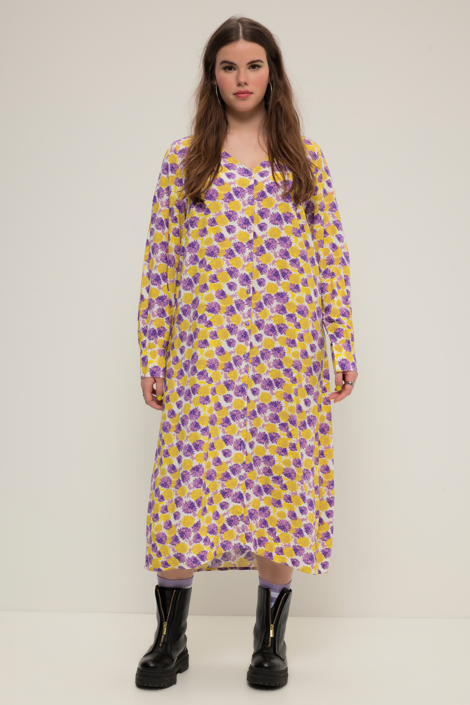 Robe maxi trapèze à imprimé intégral., STUDIO UNTOLD