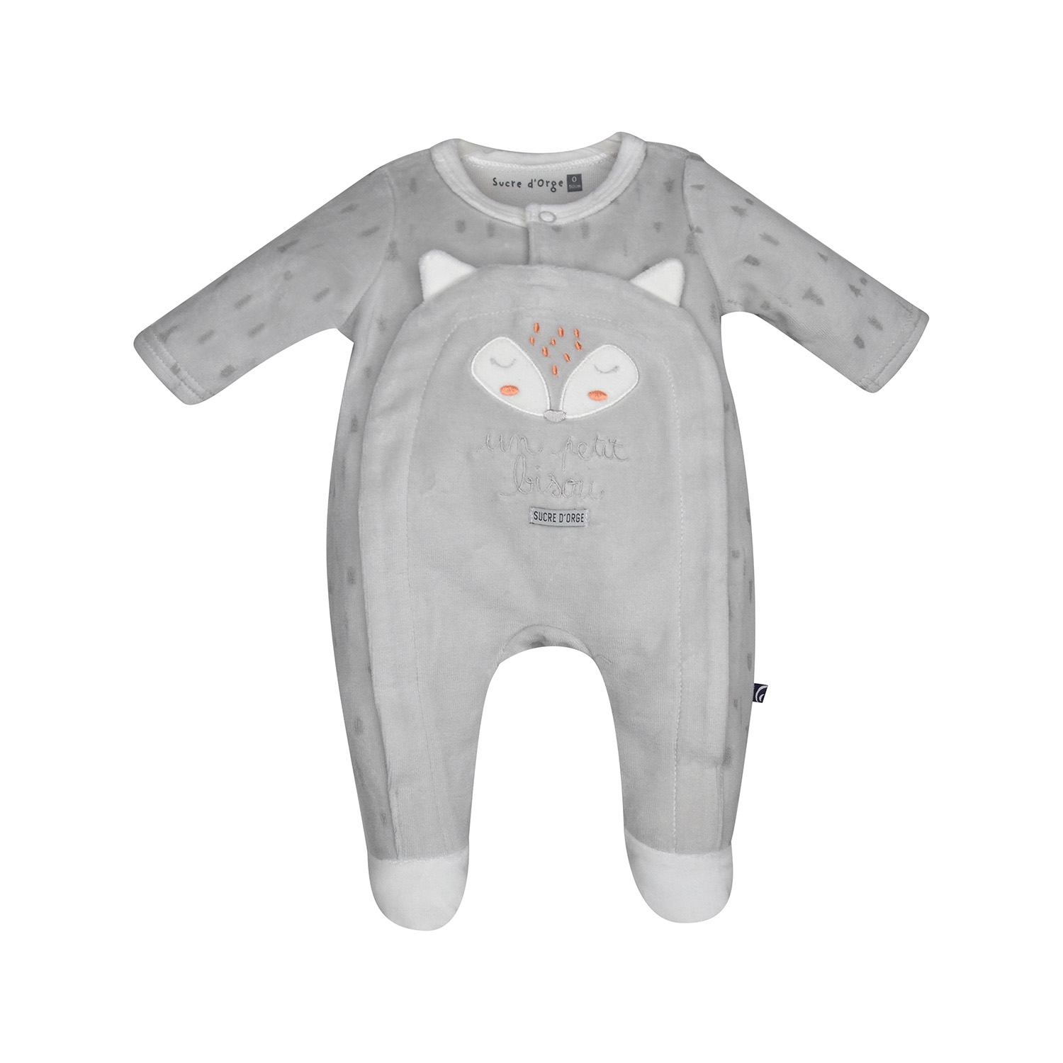 Pyjama naissance fabrizio velours rase, SUCRE D'ORGE