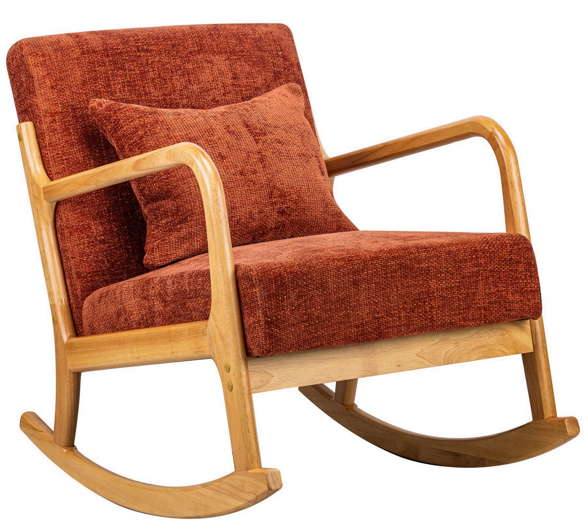 Rocking chair bois massif et tissu, DIANA, NORDLYS