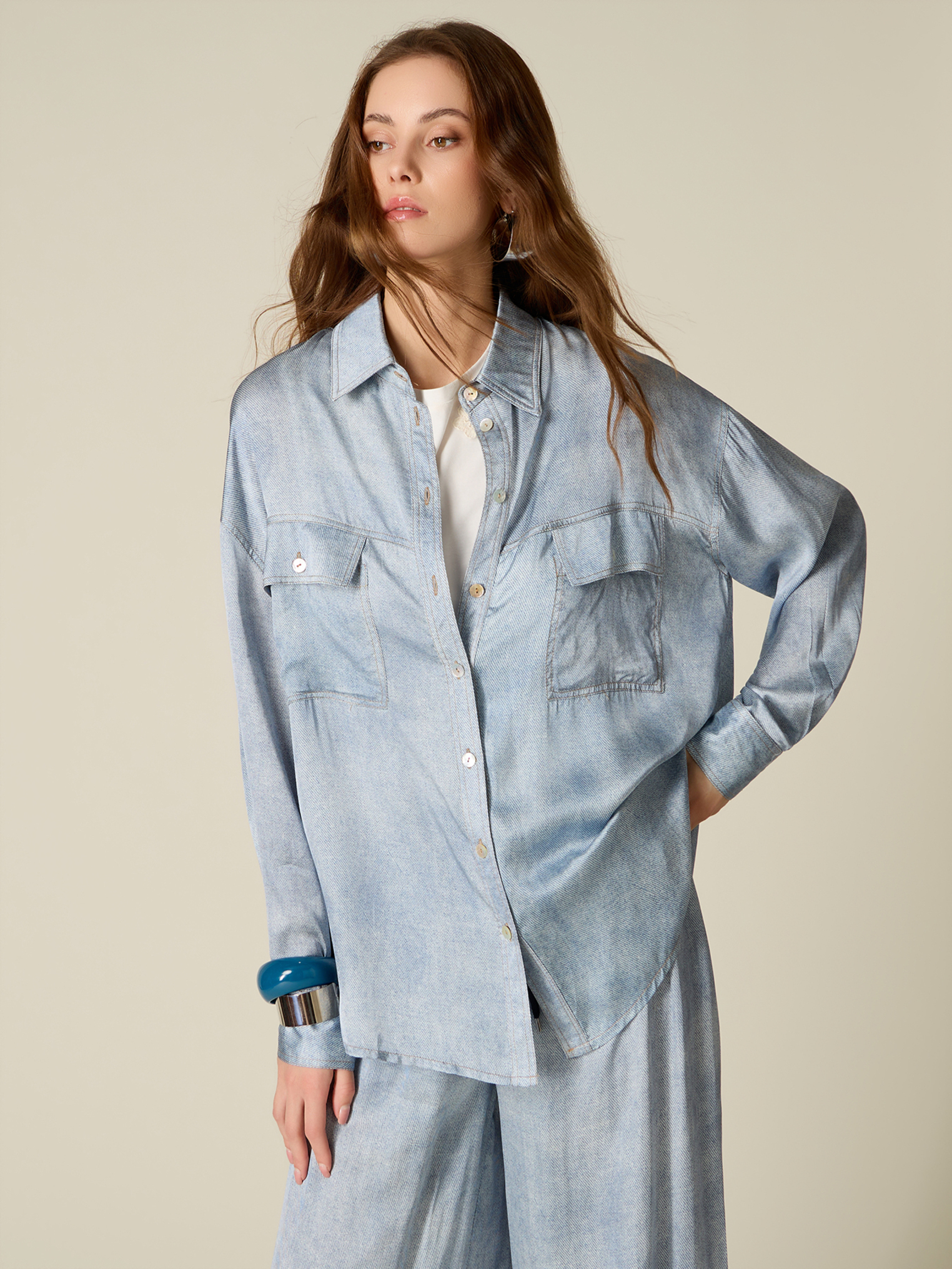 Chemise oversize effet denim, OLTRE