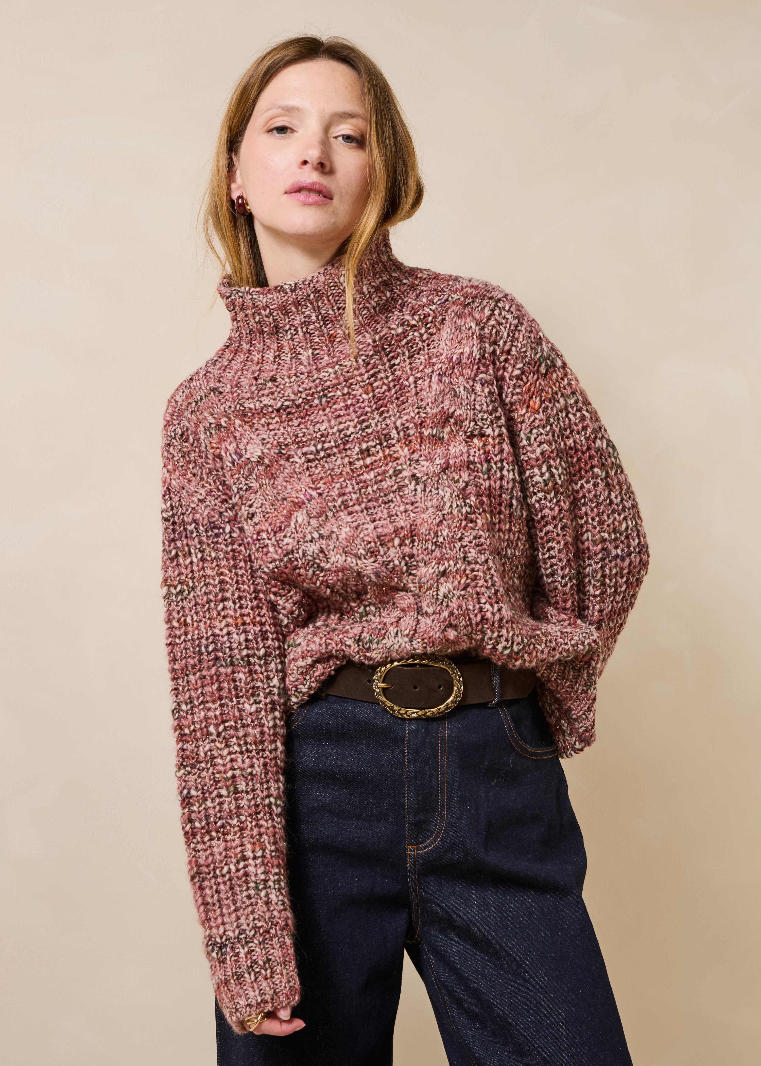 Pull manches longues col montant, LA FEE MARABOUTEE