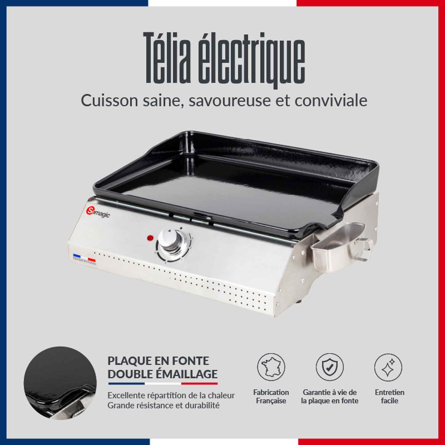 Plancha électrique pour 8 convives, Télia, SOMAGIC