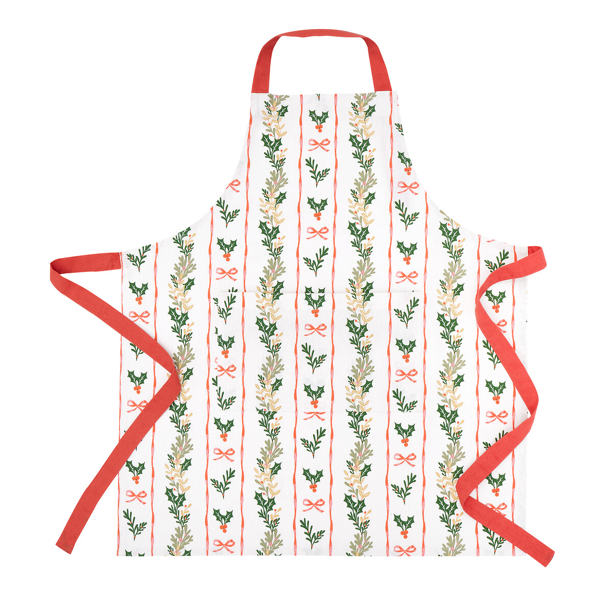 Holly Stripe Christmas Cotton Kitchen Adult Apron, CATHERINE LANSFIELD