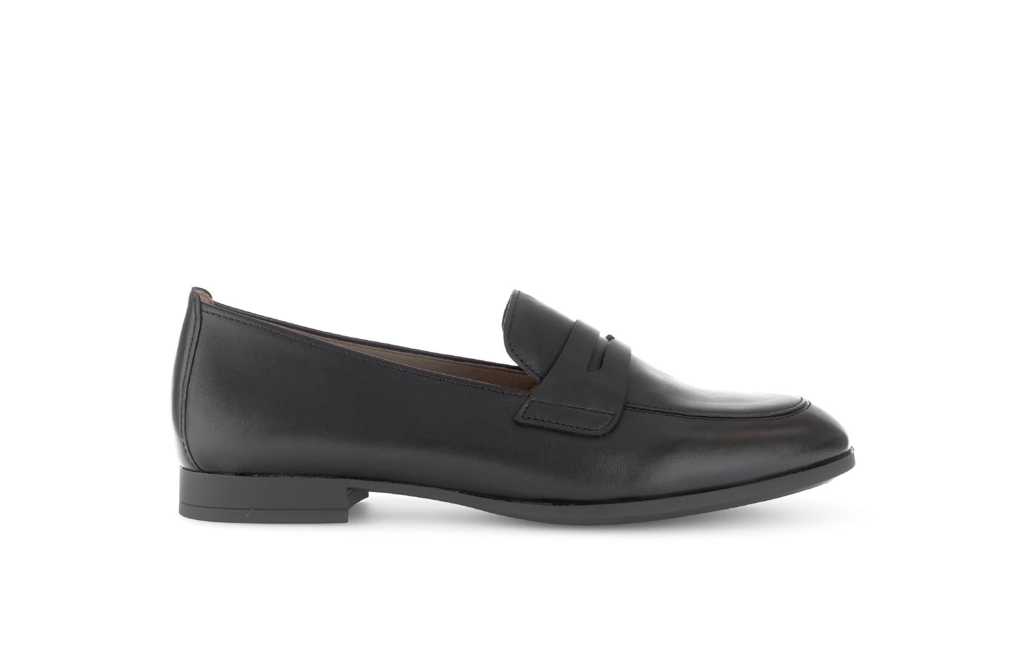 Mocassins en cuir lisse à talon décroché, GABOR