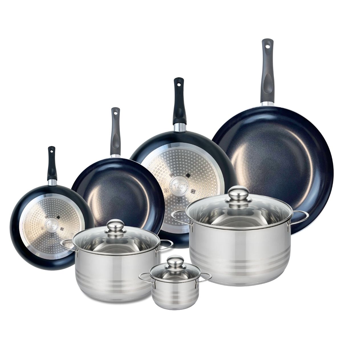 4 poêles 20/24/28/32cm + 3 faitouts 12/20/24cm PRIMA BRILLANT, ELO