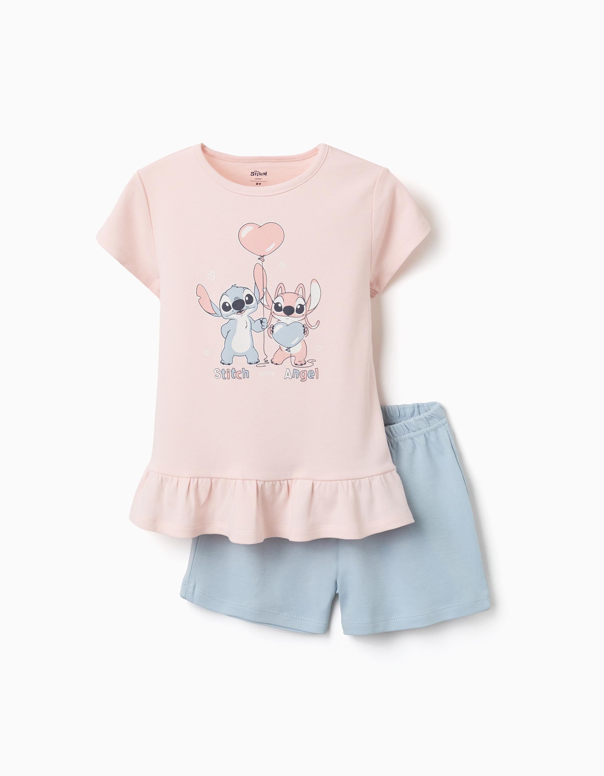 Pyjama court avec imprimé Stitch qui brille dans le noir, ZIPPY