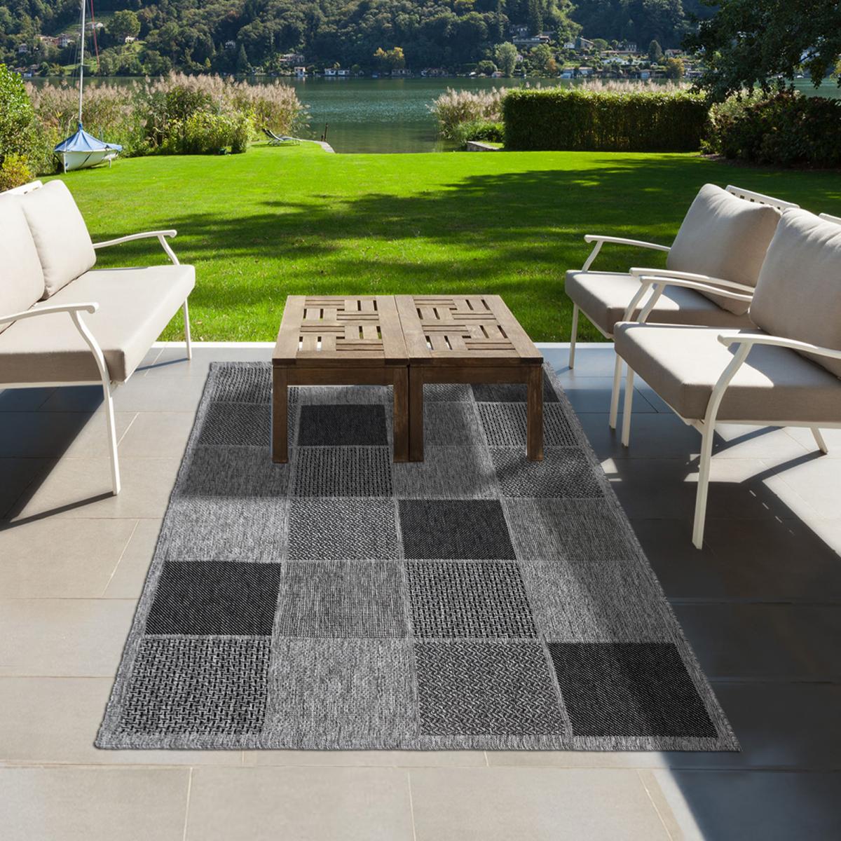 Tapis extérieur tissé kilim rectangle LYN45 SUNSAU 5, UN AMOUR DE TAPIS