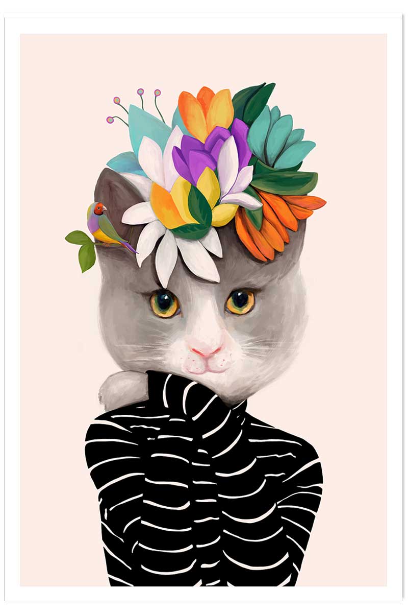 Affiche enfant couronne fleurie, HEXOA