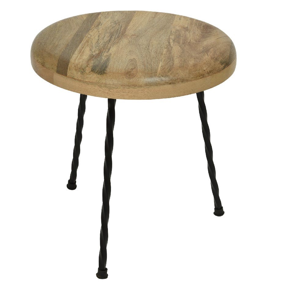 Table d'appoint ronde en bois de manguier 33 cm, PIER IMPORT