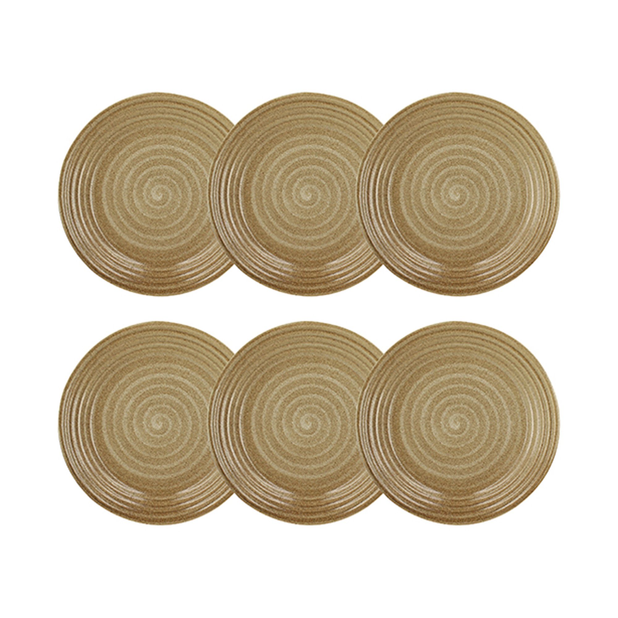 Lot de 6 assiettes à dessert 21cm en grès, TURBOLINO, NOVASTYL