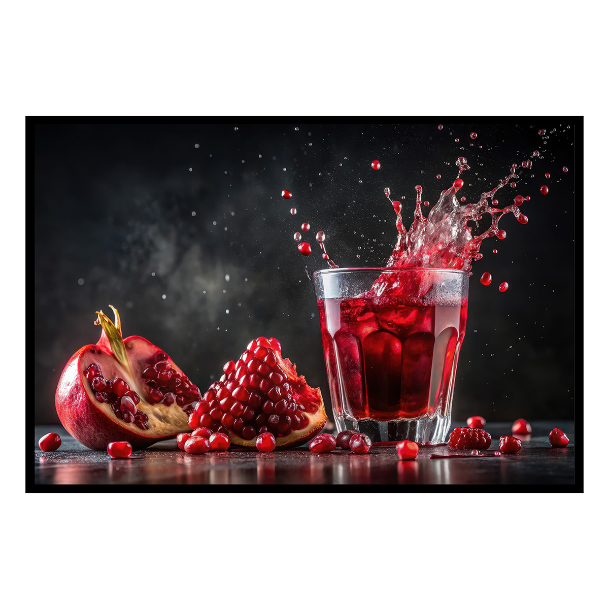 Affiche encadrée verres remplis de fleurs multicolores, HEXOA