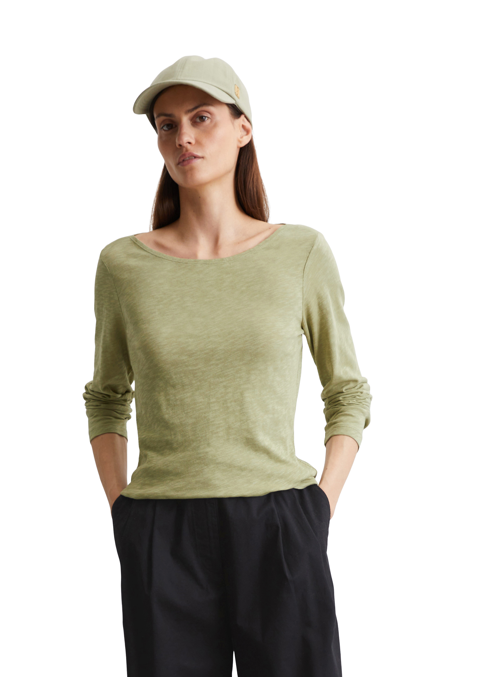 T-shirt long régulier en jersey slub, MARC O'POLO