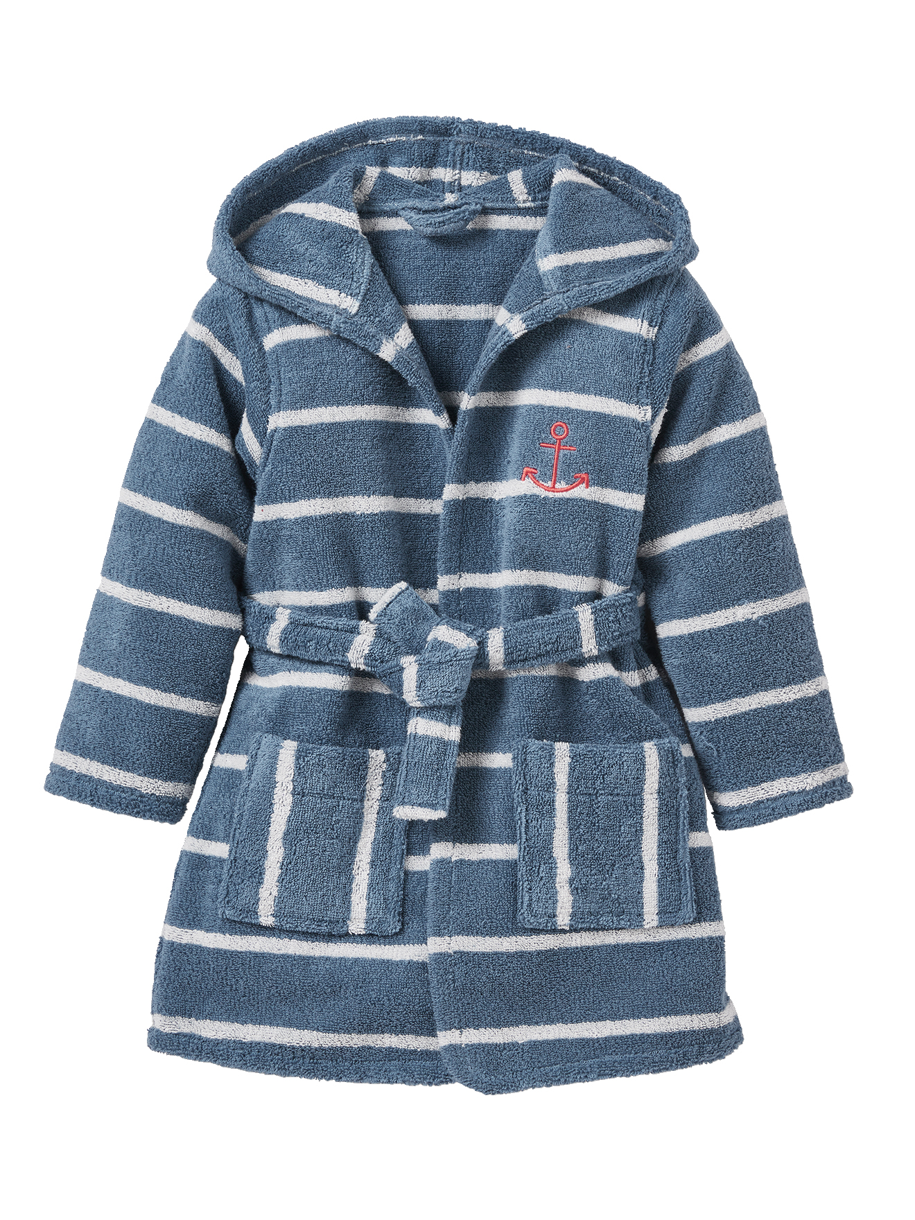 Peignoir de bain rayé à capuche, VERTBAUDET