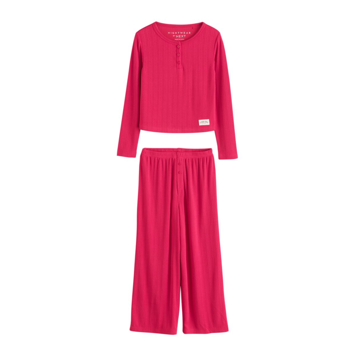 Pyjama large pointelle/col boutonné, lot de 1, NEXT