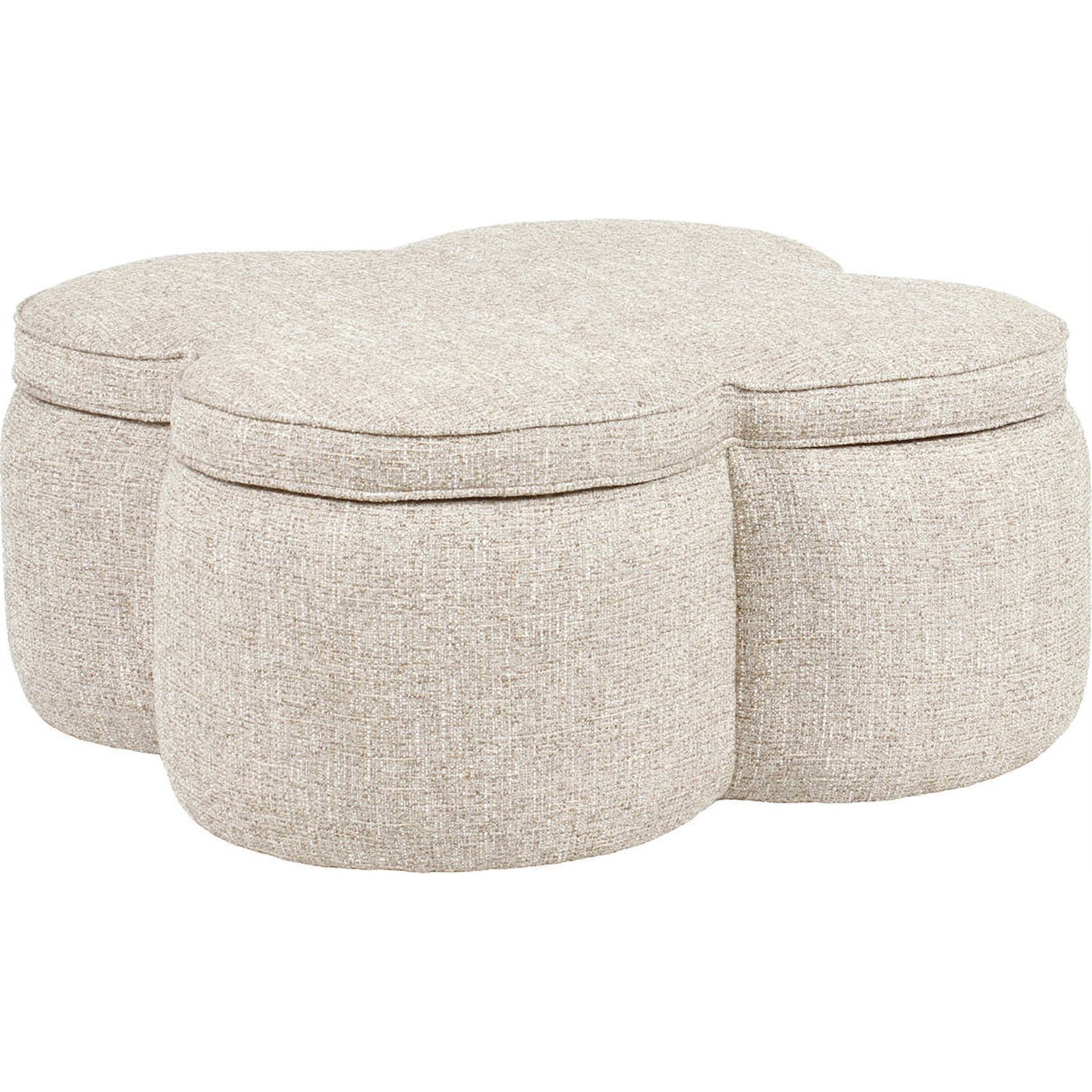 Pouf coffre tweed avec rangement intégré, RECOLLECTION