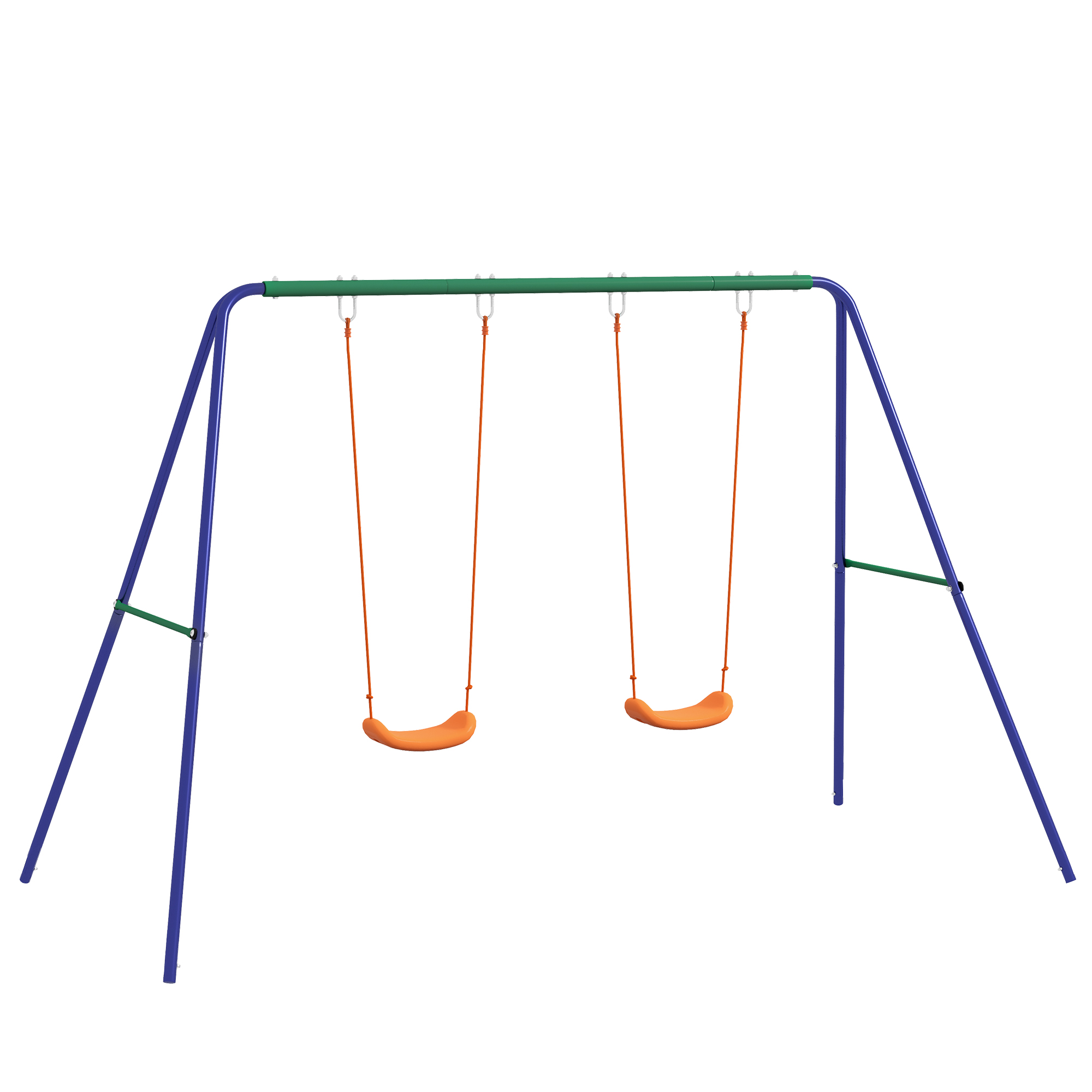 Balançoire pour enfants Métal Multicolore, OUTSUNNY