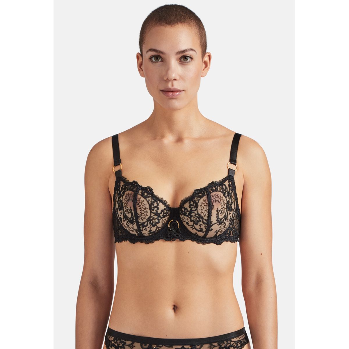 Soutien gorge corbeille reine de la nuit noir lyrique Aubade La