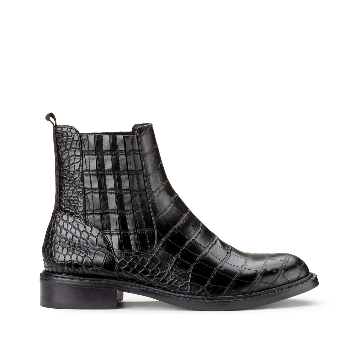 Black mock croc store ankle boots