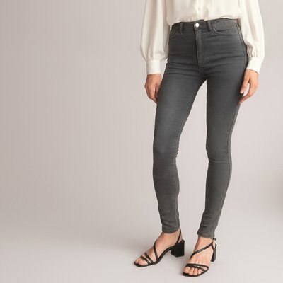 High Waist Skinny Jeans in Organic Cotton Mix, Length 29.5" LA REDOUTE COLLECTIONS