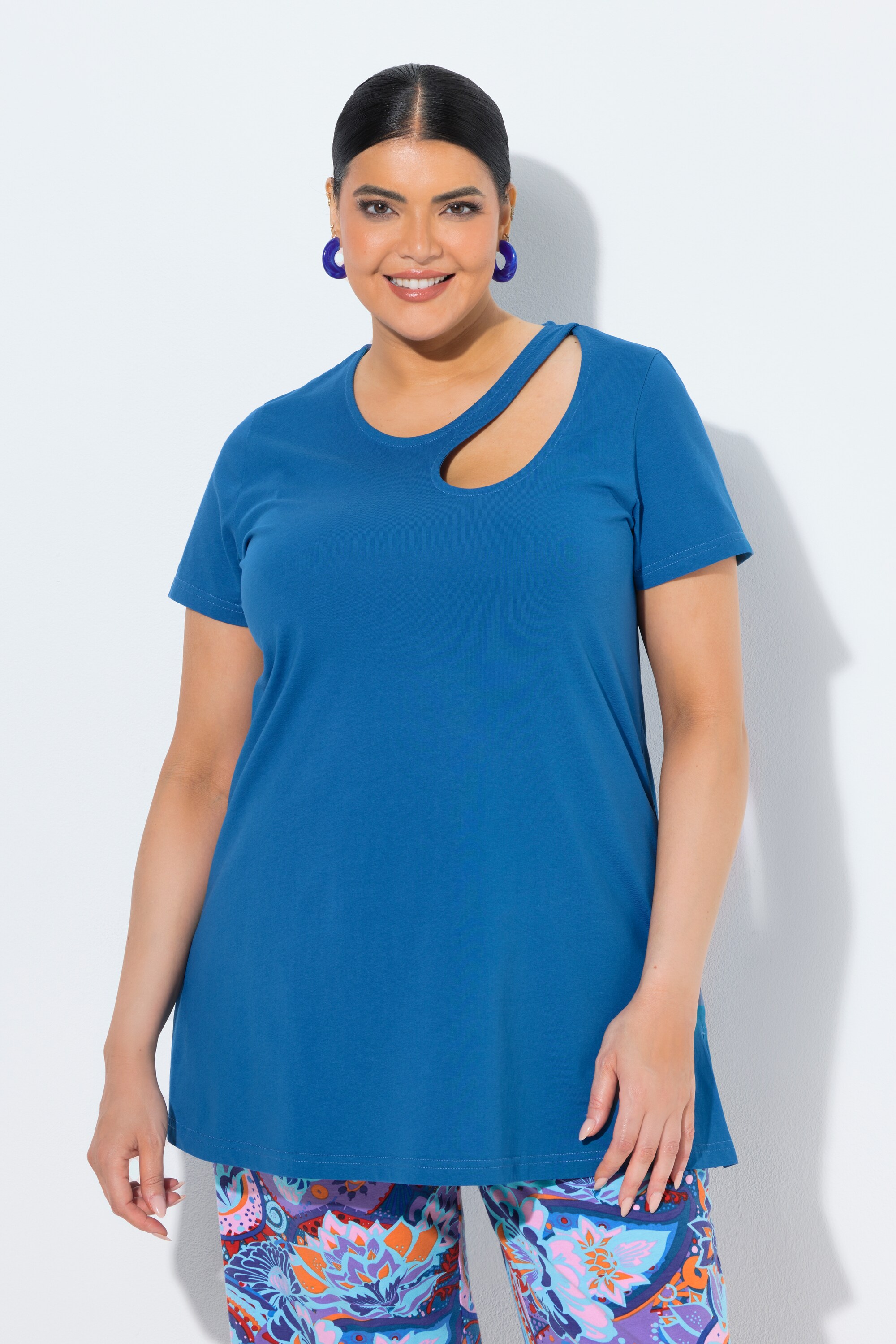 T-shirt long avec découpe, ULLA POPKEN
