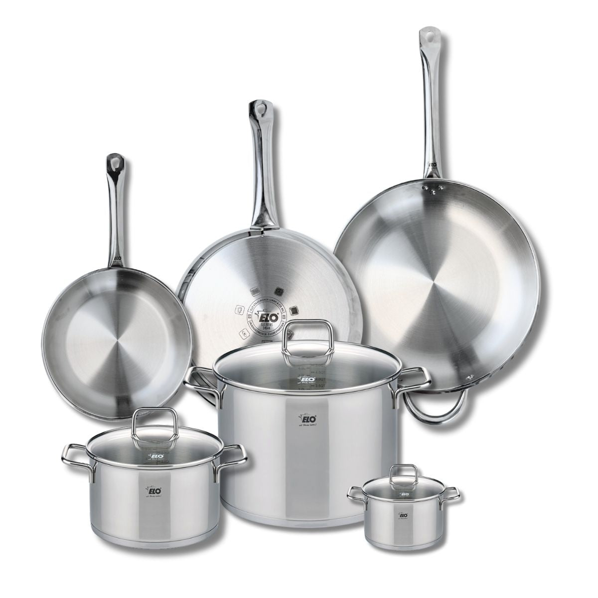 3 poêles 24/28/32cm + 3 faitouts 12/20/26cm PROFI CITRIN, ELO
