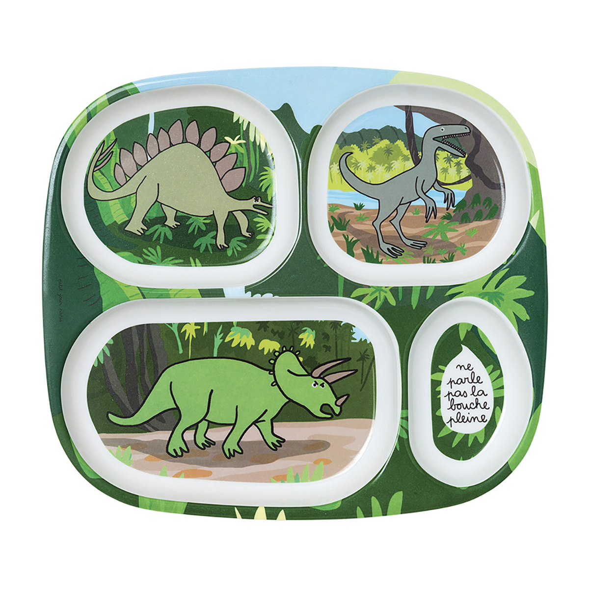 Plateau à 4 compartiments LES DINOSAURES, PETIT JOUR