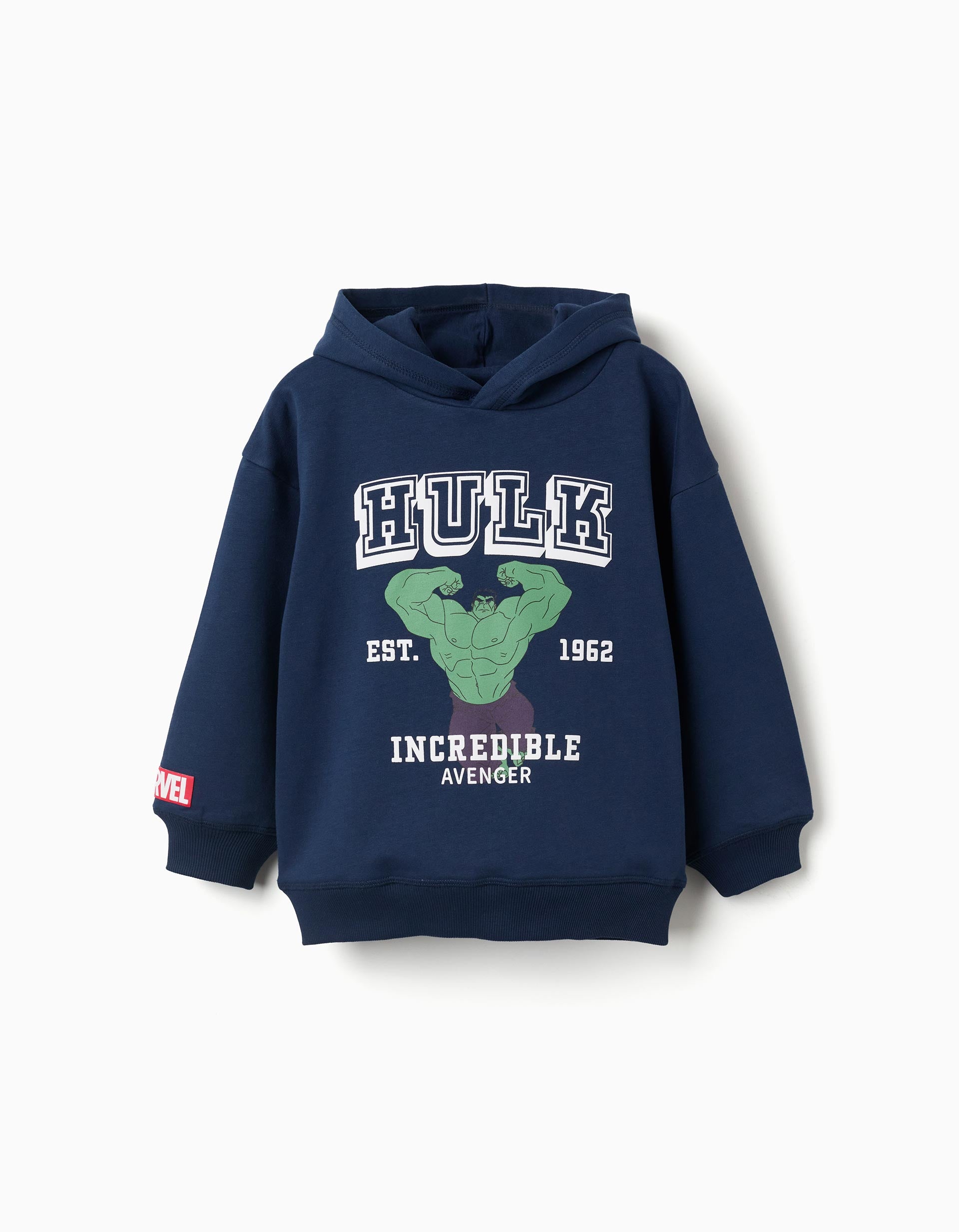 Sweat en coton peigné à capuche et imprimé Hulk, ZIPPY