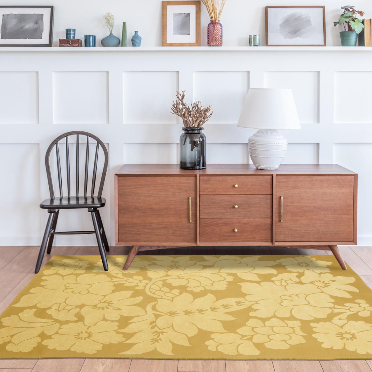 Tapis kilim tissé en coton motif floral ALIXIA, UN AMOUR DE TAPIS