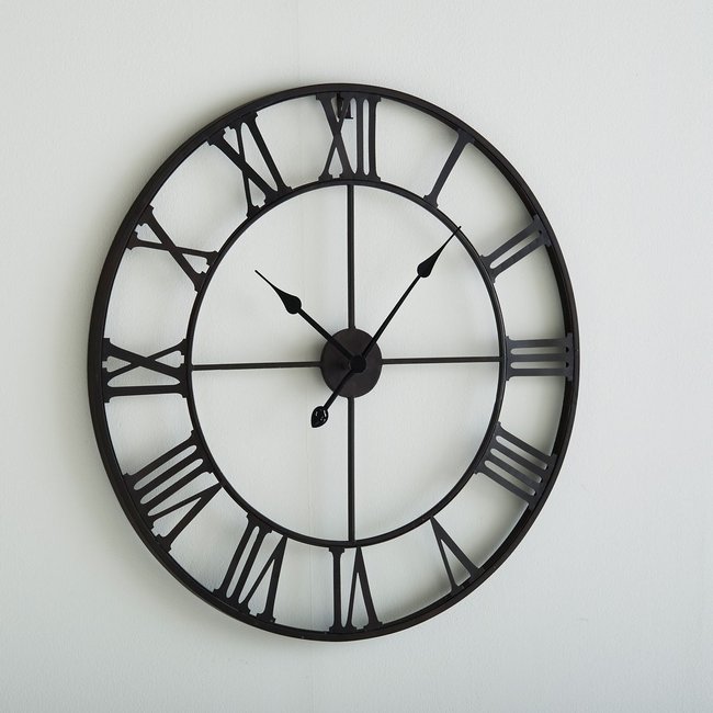 Reloj de pared de acero Ø70 cm, Zivos marrón <span itemprop=