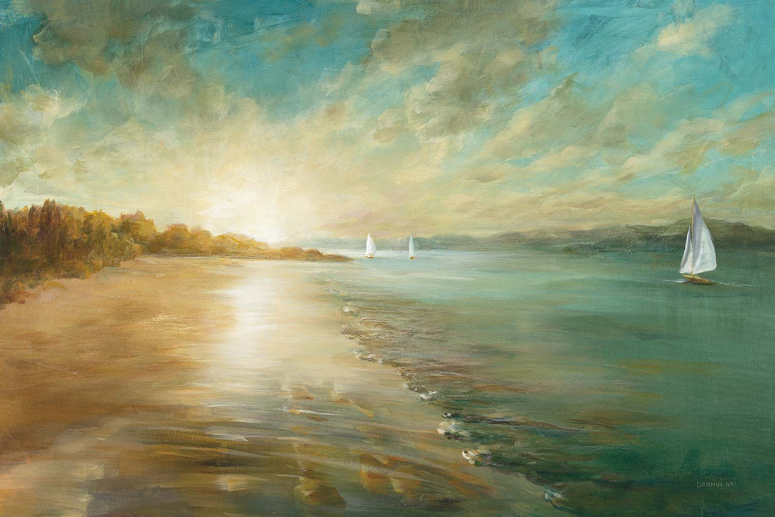 Tableau paysage lueur côtière, HEXOA