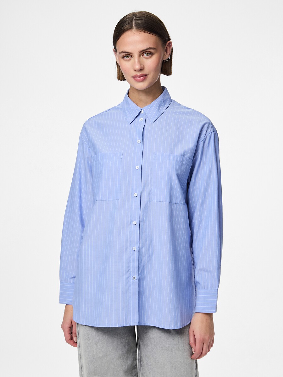 Chemise ample à fines rayures, PIECES