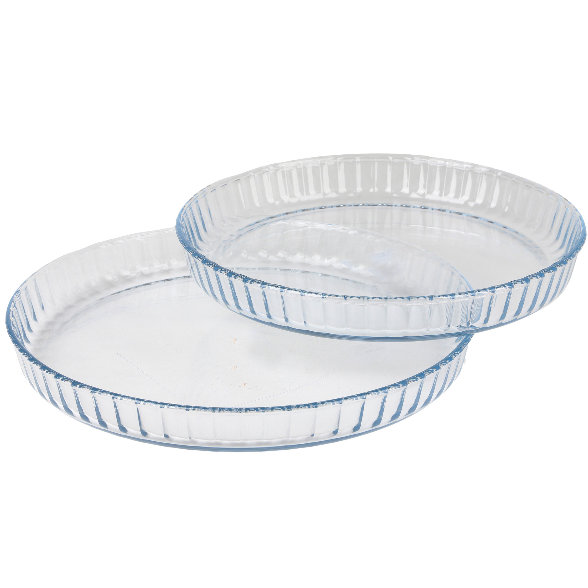 Set de 2 plats à tarte en verre transparent 31x31x4cm, WADIGA
