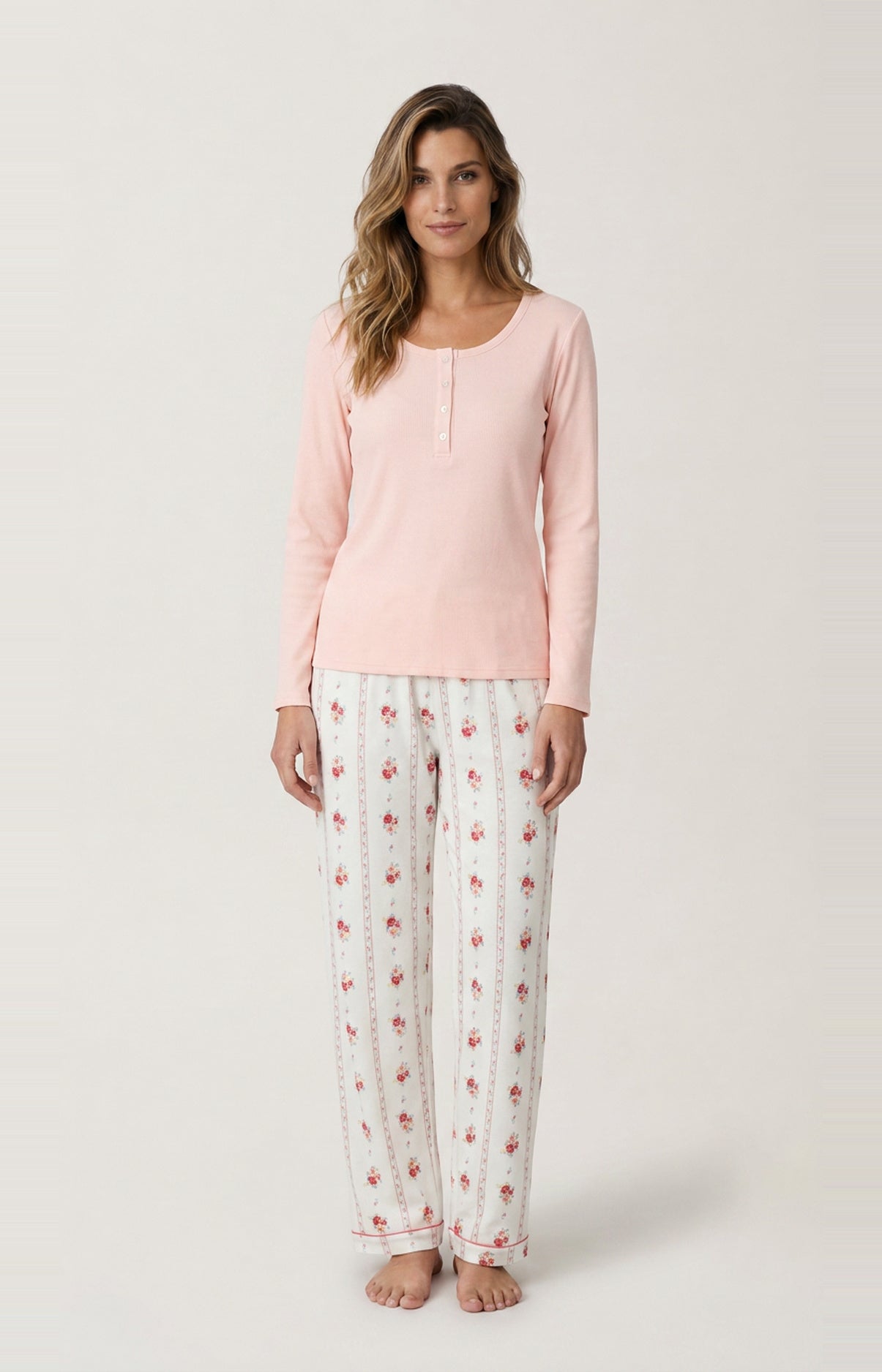 Tee-shirt manches longues en jersey de coton et modal couleur unie Magnolia, ARTHUR